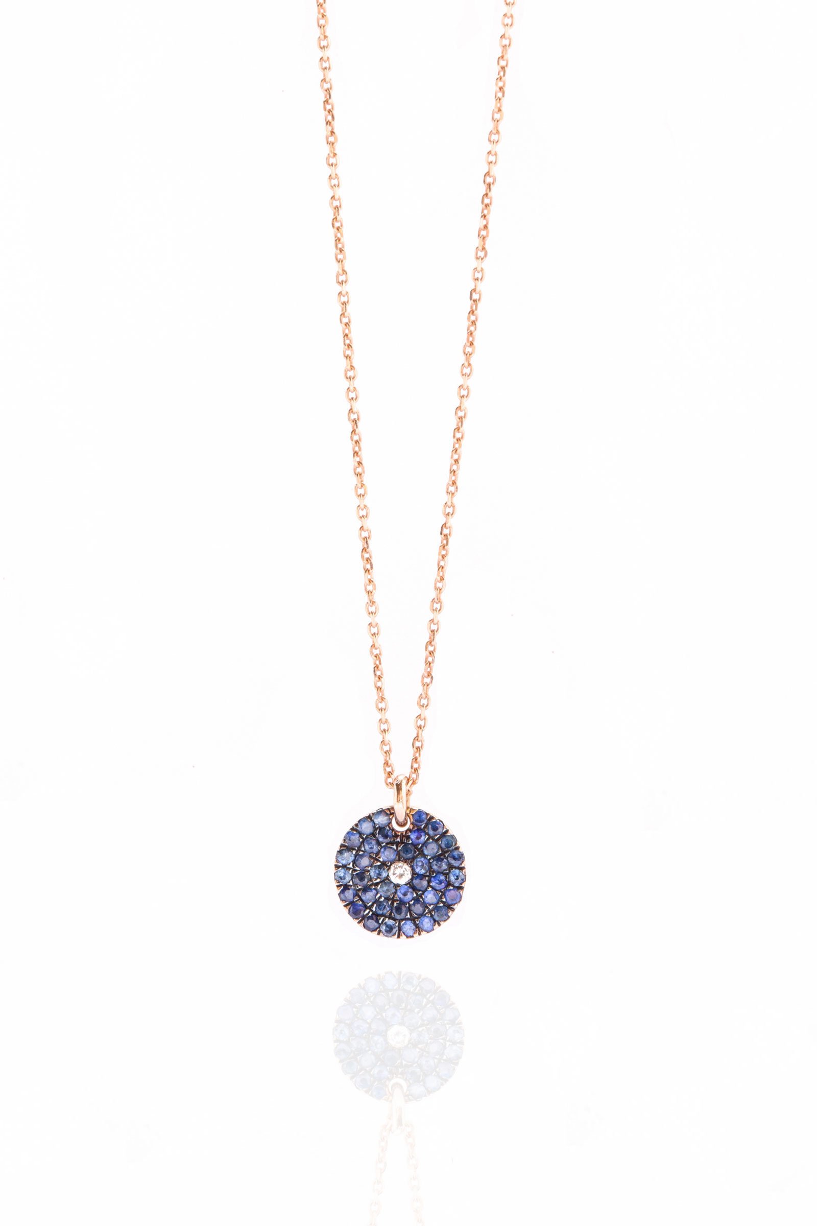 Necklace Disc with Sapphires