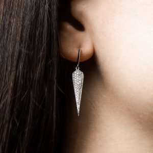 Earrings white gold with diamonds